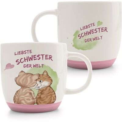NICI 63004 hoogwaardige porseleinen mok kattenmotief zus van de wereld 400 ml 9,5 x 9,5 cm roze van hoogwaardig porselein liefdevol vormgegeven schattig accessoire voor de NICI 63004 hoogwaardige porseleinen mok kattenmotief zus van de wereld 400 ml 9,5 x 9,5 cm roze van hoogwaardig porselein liefdevol vormgegeven schattig accessoire voor de