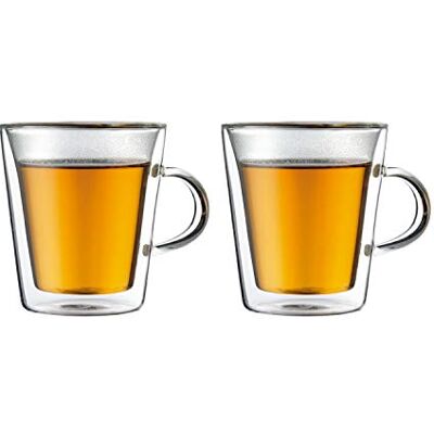 Bodum CANTEEN 2-delige glazenset (dubbelwandig, geïsoleerd, vaatwasmachinebestendig, 0,2 liter) transparant Bodum CANTEEN 2-delige glazenset (dubbelwandig, geïsoleerd, vaatwasmachinebestendig, 0,2 liter) transparant