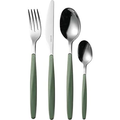 Guzzini My Fusion, bestekset van 24 olijfgroen, 16,8 x 7,5 x 25,5 cm 110700175 Guzzini My Fusion, bestekset van 24 olijfgroen, 16,8 x 7,5 x 25,5 cm 110700175
