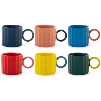 H&H Delight Theekopjes 250 ml, set van 6 theekopjes in New Bone China, op kleur gesorteerd, vaatwasmachinebestendig, magnetronbestendig, elegant en geraffineerd design H&H Delight Theekopjes 250 ml, set van 6 theekopjes in New Bone China, op kleur gesorteerd, vaatwasmachinebestendig, magnetronbestendig, elegant en geraffineerd design