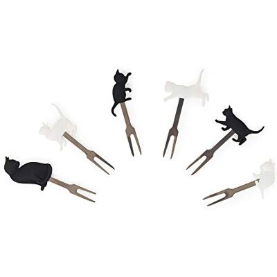 Legami Set van 6 voorgerechten, herbruikbaar, duurzaam, geschikt voor vingervoeding, 3,4 x 9 cm, kattenthema Legami Set van 6 voorgerechten, herbruikbaar, duurzaam, geschikt voor vingervoeding, 3,4 x 9 cm, kattenthema
