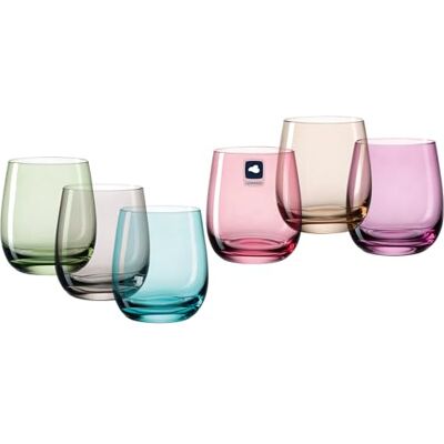 LEONARDO HOME Leonardo Sora 047289 Drinkglazen, set van 6, kleurrijke glazen, vaatwasserbestendige sapglazen, waterglazen, drinkbeker in 6 kleuren, 360 ml LEONARDO HOME Leonardo Sora 047289 Drinkglazen, set van 6, kleurrijke glazen, vaatwasserbestendige sapglazen, waterglazen, drinkbeker in 6 kleuren, 360 ml