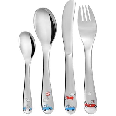 GRÄWE Kinderbestek van roestvrij staal, vork, kinderlepel, kindermes, vanaf 3 jaar, geschenkverpakking GRÄWE Kinderbestek van roestvrij staal, vork, kinderlepel, kindermes, vanaf 3 jaar, geschenkverpakking