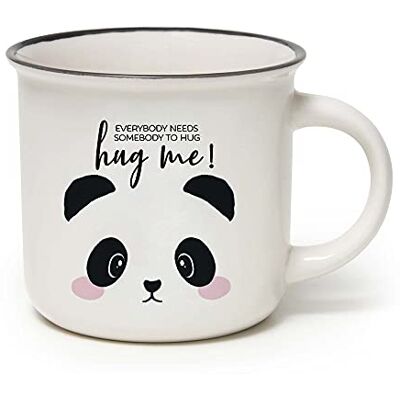Legami Cuppuccino mok van porselein New Bone China, ontbijtbeker, koffiemok, vaatwasmachinebestendig, diameter 10 cm, inhoud 350 ml, Panda thema Legami Cuppuccino mok van porselein New Bone China, ontbijtbeker, koffiemok, vaatwasmachinebestendig, diameter 10 cm, inhoud 350 ml, Panda thema