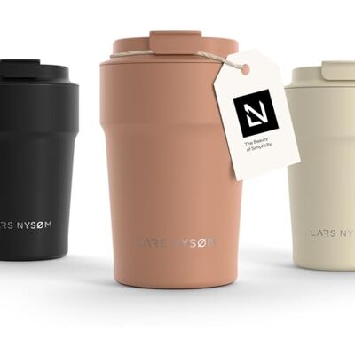 LARS NYSØM Thermo Coffee Mug-to-go 380 ml 0,38 liter reisbeker met isolatie Waterdichte roestvrijstalen thermische mok voor koffie en thee (roze, 380 ml) LARS NYSØM Thermo Coffee Mug-to-go 380 ml 0,38 liter reisbeker met isolatie Waterdichte roestvrijstalen thermische mok voor koffie en thee (roze, 380 ml)
