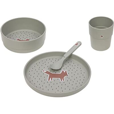 Lässig Kinderserviesset (borden, bekers, schaaltjes, lepels) zonder melamine, BPA-vrij, voor vaatwasser en magnetron/dishset Little Forest Fox Lässig Kinderserviesset (borden, bekers, schaaltjes, lepels) zonder melamine, BPA-vrij, voor vaatwasser en magnetron/dishset Little Forest Fox