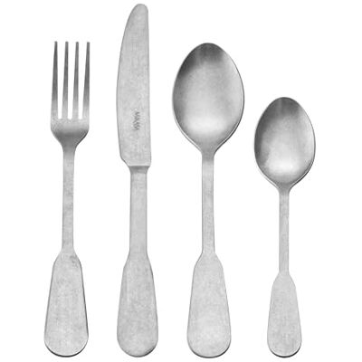 Mikasa Soho Antiek 16-delig bestekset van roestvrij staal voor 4 personen, inclusief 4 messen, 4 vorken, 4 dessertlepels en 4 koffielepels, vaatwasmachinebestendig Mikasa Soho Antiek 16-delig bestekset van roestvrij staal voor 4 personen, inclusief 4 messen, 4 vorken, 4 dessertlepels en 4 koffielepels, vaatwasmachinebestendig