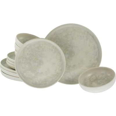 Creatable , 23714, Serie Uno Athena, 12-delige serviesset voor 4 personen, tellerset van stenen, vaatwasmachinebestendig en magnetronbestendig, gemaakt in Portugal Creatable , 23714, Serie Uno Athena, 12-delige serviesset voor 4 personen, tellerset van stenen, vaatwasmachinebestendig en magnetronbestendig, gemaakt in Portugal