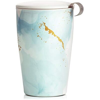 Tea Forte , KATI Keramische theemok met theezeef en deksel voor losse bladinfusie (WELLBEING) Tea Forte , KATI Keramische theemok met theezeef en deksel voor losse bladinfusie (WELLBEING)