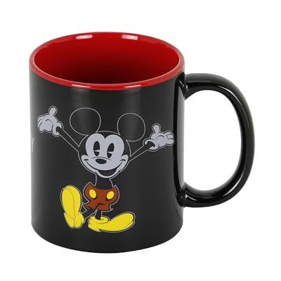 Disney Mickey Mouse-mok, zwart, 13 x 9,5 cm, zwart, één maat, mok gezicht, zwart., Face mok Disney Mickey Mouse-mok, zwart, 13 x 9,5 cm, zwart, één maat, mok gezicht, zwart., Face mok