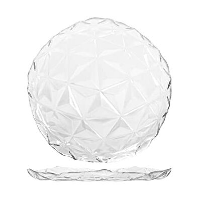 Pasabahce Estrella Set van 6 platte borden van glas, 28 cm, transparant, modern en elegant design, 2981801 Pasabahce Estrella Set van 6 platte borden van glas, 28 cm, transparant, modern en elegant design, 2981801