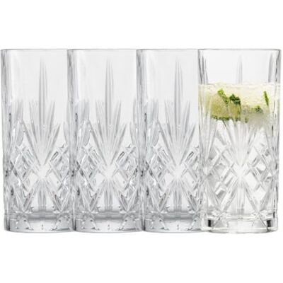 Schott Zwiesel Show Set van 4 sierlijke longdrinkglazen voor longdrinks met Schott Zwiesel Show Set van 4 sierlijke longdrinkglazen voor longdrinks met