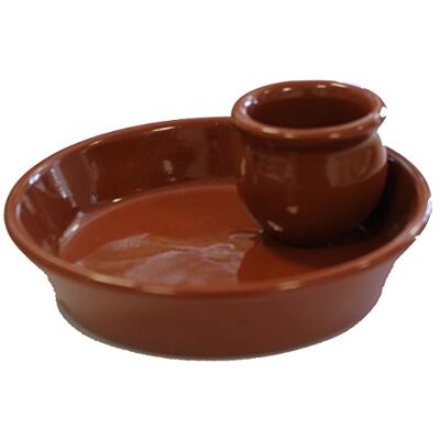 Fackelmann Klein olijvenbord van keramiek, olijvenschaal van terracotta met container voor olijvenpitten, snackbord, natuurlijke kleur, Ø 13 x 5 cm, 1 stuk. Fackelmann Klein olijvenbord van keramiek, olijvenschaal van terracotta met container voor olijvenpitten, snackbord, natuurlijke kleur, Ø 13 x 5 cm, 1 stuk.