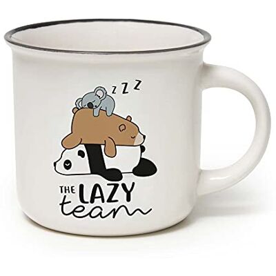 Legami Cup-Puccino Lazy Team mok van Engels porselein, 350 ml, meerkleurig Legami Cup-Puccino Lazy Team mok van Engels porselein, 350 ml, meerkleurig