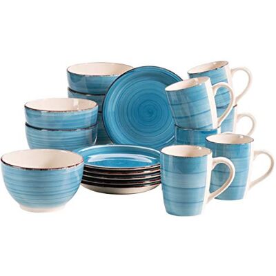 MÄSER Ontbijtservies, aardewerk Lumaca donkerblauw MÄSER Ontbijtservies, aardewerk Lumaca donkerblauw