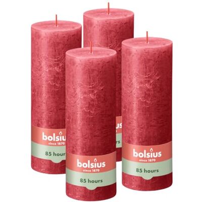 BOLSIUS Rustieke kaars rood 19cm 4 stuks Valentijnsdag BOLSIUS Rustieke kaars rood 19cm 4 stuks Valentijnsdag