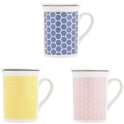 Quid Pippa keramische mok, assortiment, 33 cl, blauw Quid Pippa keramische mok, assortiment, 33 cl, blauw