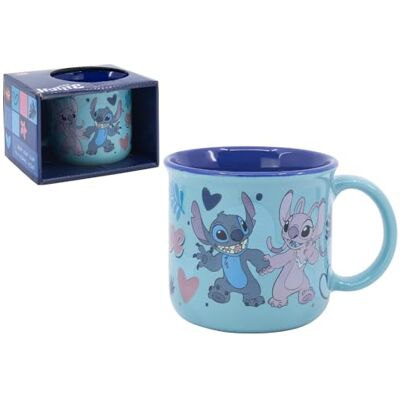 CARTOON Disney Stitch en Angel mok dubbele kleur patroon keramische mok ontbijtkom 355 ml voor kinderen CARTOON Disney Stitch en Angel mok dubbele kleur patroon keramische mok ontbijtkom 355 ml voor kinderen