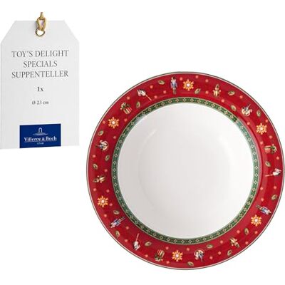 Villeroy & Boch – Toy's Delight Specials soepbord voor soepen, salades en pasta, soepbord voor pasta, kerstporselein, 23 cm Ø, vaatwasser- en magnetronbestendig Villeroy & Boch – Toy's Delight Specials soepbord voor soepen, salades en pasta, soepbord voor pasta, kerstporselein, 23 cm Ø, vaatwasser- en magnetronbestendig