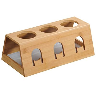 Kesper Flessenhouder, materiaal: bamboe, kunststof, afmetingen: L 32 x H 12 x D 17,5 cm, kleur: bruin, wit 58650 13 Kesper Flessenhouder, materiaal: bamboe, kunststof, afmetingen: L 32 x H 12 x D 17,5 cm, kleur: bruin, wit 58650 13