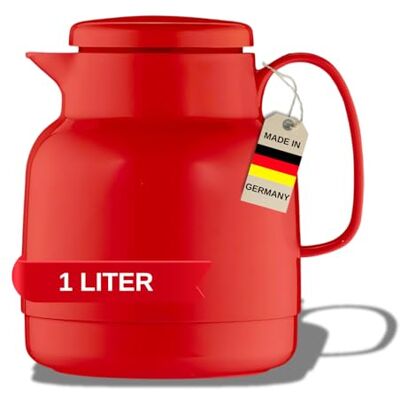 Helios Mondo Thermoskan, kunststof, 1 liter, rood Helios Mondo Thermoskan, kunststof, 1 liter, rood