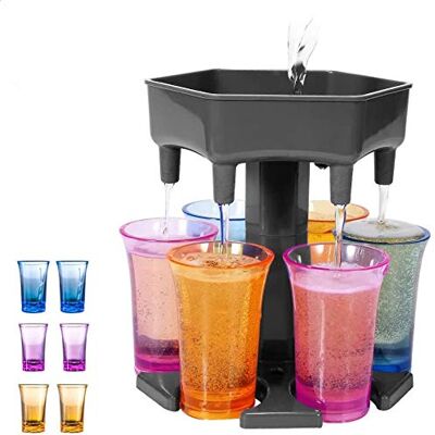 Alihoo Six Ways Set van 6 shotglazendispensers en -houders, barshotdispenser, cocktaildispenser, dispenser met slogan, wijndispenser met 6 kurken Alihoo Six Ways Set van 6 shotglazendispensers en -houders, barshotdispenser, cocktaildispenser, dispenser met slogan, wijndispenser met 6 kurken