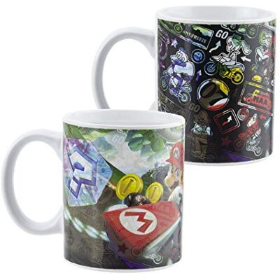 Paladone Mario Kart thermische mok die van kleur verandert met warmte Officieel gelicentieerd product 12 cm hoog 315 ml Paladone Mario Kart thermische mok die van kleur verandert met warmte Officieel gelicentieerd product 12 cm hoog 315 ml