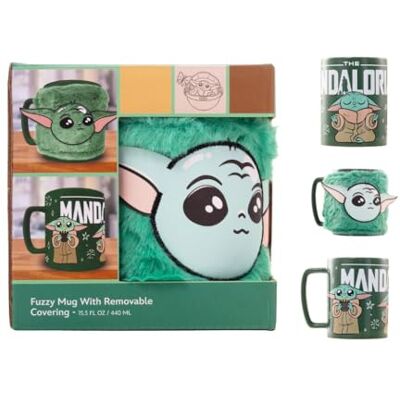 Pyramid Fuzzy Mok Grogu Keramische mok met afneembaar bont 440ml Koffie en thee warm of koud Pyramid Fuzzy Mok Grogu Keramische mok met afneembaar bont 440ml Koffie en thee warm of koud