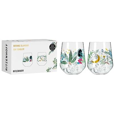 RITZENHOFF Botanic Glamour 3892001 set van 2 gin glazen 700 ml Botanic Glamour serie 2 glazen met sterren en maan motief Made in Germany RITZENHOFF Botanic Glamour 3892001 set van 2 gin glazen 700 ml Botanic Glamour serie 2 glazen met sterren en maan motief Made in Germany