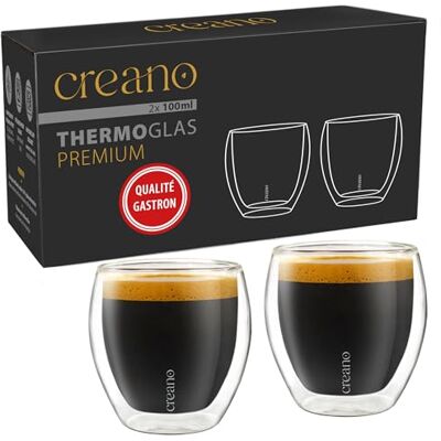 Creano Premium dubbelwandige espressoglazen, 100 ml, 2 stuks Creano Premium dubbelwandige espressoglazen, 100 ml, 2 stuks