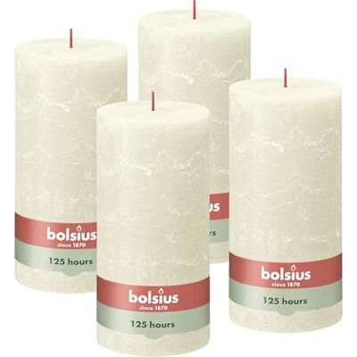 BOLSIUS Rustieke XXL stompkaarsen, 4 stuks, ivoorkleurig, 20 x 10 cm, decoratieve kaarsen, brandduur 125 uur, geurvrij, bevat natuurlijke plantaardige was, zonder olie BOLSIUS Rustieke XXL stompkaarsen, 4 stuks, ivoorkleurig, 20 x 10 cm, decoratieve kaarsen, brandduur 125 uur, geurvrij, bevat natuurlijke plantaardige was, zonder olie
