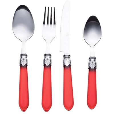 Tivoli Bestekset van 24 roestvrij staal, rood handvat, Imperial Red Tivoli Bestekset van 24 roestvrij staal, rood handvat, Imperial Red