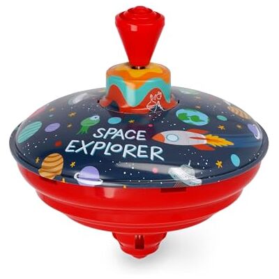 Legami Spinnen me Round, mini-tol, Space Explorer, universum ruimteschip, gadget cadeau voor verjaardag, kinderspel, diameter 13 cm Legami Spinnen me Round, mini-tol, Space Explorer, universum ruimteschip, gadget cadeau voor verjaardag, kinderspel, diameter 13 cm