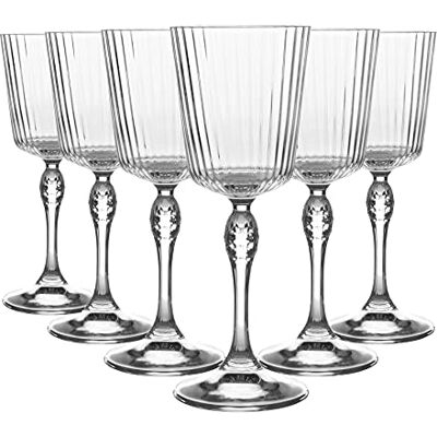 Bormioli Rocco Set van 6 cocktailglazen Amerika uit de jaren 20 vintage art deco cocktailglazen 250 ml Bormioli Rocco Set van 6 cocktailglazen Amerika uit de jaren 20 vintage art deco cocktailglazen 250 ml