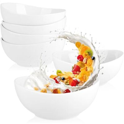 com-four ® 6 x witte keramische kommen, 500 ml com-four ® 6 x witte keramische kommen, 500 ml