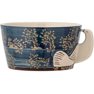 Bloomingville Hezha schaal blauw van fa ence 13 x 7 cm Bloomingville Hezha schaal blauw van fa ence 13 x 7 cm