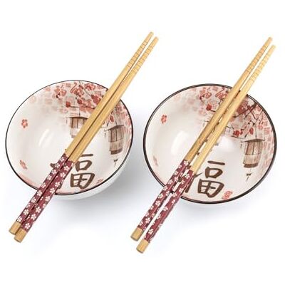 lachineuse Set van 2 kommen Japanse kersenbloesem ø 11cm Rijstkommen lachineuse Set van 2 kommen Japanse kersenbloesem ø 11cm Rijstkommen