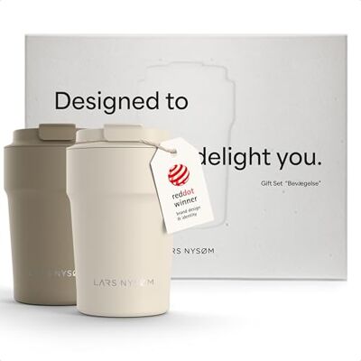 LARS NYSØM Thermobeker voor koffie, cadeau, set van 2 x 380 ml thermobekers Thermo Coffee Mug to go 4 uur warm en 8 uur koud thermobeker voor koffie op reis mokkenset in geschenkdoos LARS NYSØM Thermobeker voor koffie, cadeau, set van 2 x 380 ml thermobekers Thermo Coffee Mug to go 4 uur warm en 8 uur koud thermobeker voor koffie op reis mokkenset in geschenkdoos