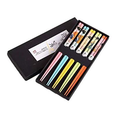 lachineuse Geisha gekleurde Chinese eetstokjes – 5 paar houten eetstokjes – Japanse sfeer – sushi, ramen, noedels en rijst – Zen-decoratie – cadeau Aziatische Japanse keuken lachineuse Geisha gekleurde Chinese eetstokjes – 5 paar houten eetstokjes – Japanse sfeer – sushi, ramen, noedels en rijst – Zen-decoratie – cadeau Aziatische Japanse keuken