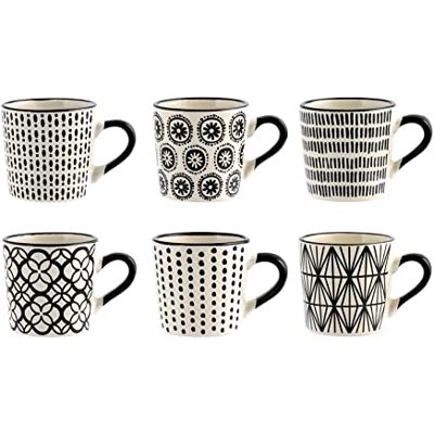 H&H Vhera set van 6 keramiek koffiekopjes H&H Vhera set van 6 keramiek koffiekopjes