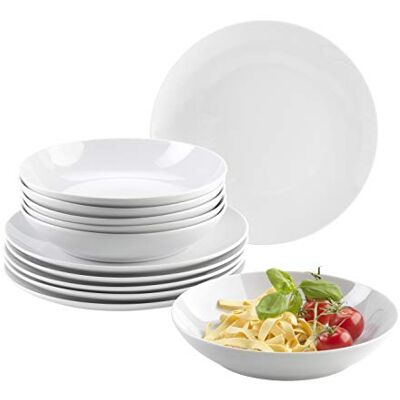 MÄSER Grasmaaier Barca Borden Set Voor 6 Personen, 12-Tlg. Tafelservies, Porselein MÄSER Grasmaaier Barca Borden Set Voor 6 Personen, 12-Tlg. Tafelservies, Porselein