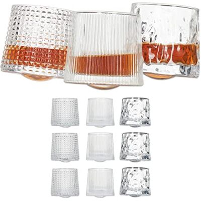 Relaxdays 12 stuks whiskyglazen, 3 verschillende maten, 150 ml, beweegbare glazen, H x D: 7,5 x 8 cm, transparant (1 stuk) Relaxdays 12 stuks whiskyglazen, 3 verschillende maten, 150 ml, beweegbare glazen, H x D: 7,5 x 8 cm, transparant (1 stuk)