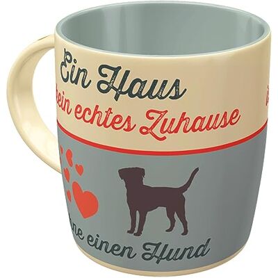 ART EIN Haus Retro koffiemok, cadeau-idee voor hondenbezitters, keramiek, vintage design met citaat, 330 ml ART EIN Haus Retro koffiemok, cadeau-idee voor hondenbezitters, keramiek, vintage design met citaat, 330 ml