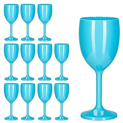 Relaxdays 12 stuks wijnglazen van kunststof, onbreekbaar en BPA-vrij, 250 ml, witte wijnglazen, herbruikbaar, turquoise Relaxdays 12 stuks wijnglazen van kunststof, onbreekbaar en BPA-vrij, 250 ml, witte wijnglazen, herbruikbaar, turquoise