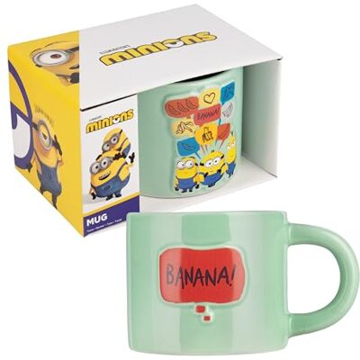 Paladone Minions keramische mok met reliëf, 400 ml, officieel gelicentieerd karakter Paladone Minions keramische mok met reliëf, 400 ml, officieel gelicentieerd karakter