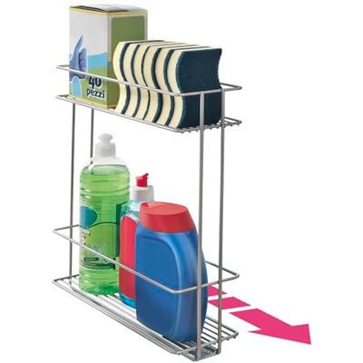 Metaltex In&out XL-organizer voor het reinigen, grijs metallic, 11 x 38 x 34 cm Metaltex In&out XL-organizer voor het reinigen, grijs metallic, 11 x 38 x 34 cm