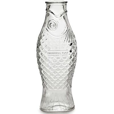 Serax Paola Navone Glazen karaf voor water, collectie Fish & Fish van Paola Navone, karaf 850 ml, transparante fles voor dranken, geschikt als vaas Serax Paola Navone Glazen karaf voor water, collectie Fish & Fish van Paola Navone, karaf 850 ml, transparante fles voor dranken, geschikt als vaas