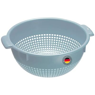 Westmark Staande zeef steunpunten, voor pannen Ø 24 cm Met verzonken handgrepen, vaatwasmachinebestendig, Made in Germany, hoogte 12 cm, kunststof, blauw, 2126221B Westmark Staande zeef steunpunten, voor pannen Ø 24 cm Met verzonken handgrepen, vaatwasmachinebestendig, Made in Germany, hoogte 12 cm, kunststof, blauw, 2126221B