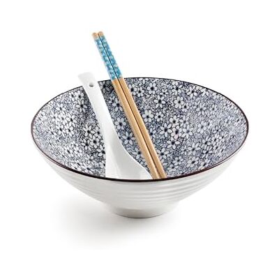 IBILI Set voor Ramen Sapporo, kom + lepel + 2 eetstokjes, porselein IBILI Set voor Ramen Sapporo, kom + lepel + 2 eetstokjes, porselein