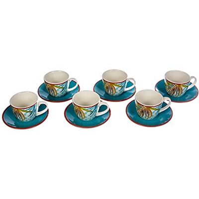 Tognana Jungle Set van 6 koffiekopjes met bord, New Bone China, meerkleurig Tognana Jungle Set van 6 koffiekopjes met bord, New Bone China, meerkleurig